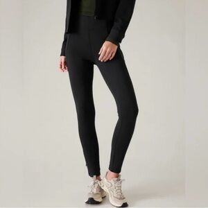 Athleta Delancey Skyline High Rise Legging, Black City Pants w/ Pockets Zip Sz M